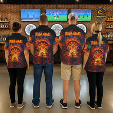 Load image into Gallery viewer, Funny Skeleton Cheer Beer Flame Women Darts Quarter-Zip Shirt Custom Graffiti Dart Team Jerseys NYN2513