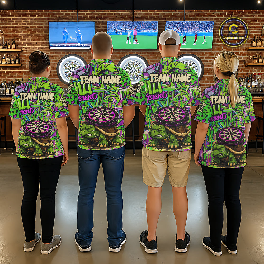 Personalized Funny Dart Shirt Dartboard Turtle Polo Quarter Zip Shirt Custom Team Shirt For Men NYN2859