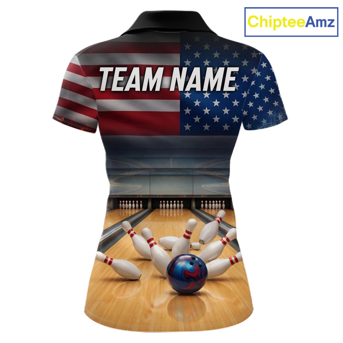Personalized Fire Flame USA Flag Eagle Bowling Team Shirts For Women Outfits Patriotic Bowling Gifts NYN3073