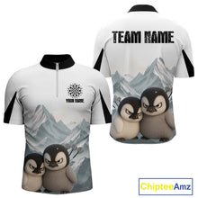 Load image into Gallery viewer, Men’s Darts Shirt With Iceberg Scene And Fierce Penguin Duo, Custom Name Option NYN0300