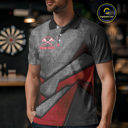 Aggressive Dog Dartboard Red Darts Shirt For Men - Custom Name For Players NYN0562