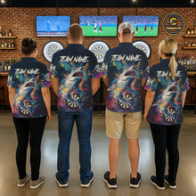 Load image into Gallery viewer, Personalized Multi-Color Splatter Funny Shark Men Darts Polo League Shirts Dart Jerseys NYN2217