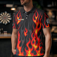 Load image into Gallery viewer, Personalized Skull Firefighter In Flame Custom Darts Shirt For Men, Dart Team Shirts NYN0003