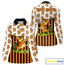 Load image into Gallery viewer, Funny Women Cute Dog Pattern Golf Polo Shirt Custom Orange Golfing Dog Golf Clothes Attire NYN2874