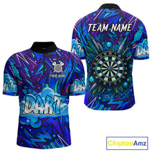 Load image into Gallery viewer, Comic Blast Dartboard Custom Blue Darts Shirt For Men - Name &amp; Team For Players NYN0570