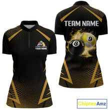 Load image into Gallery viewer, Custom 8 Ball &amp; 9 Ball Women Billiard Shirt Personalized Thunder Yellow Billiard Pool Team Shirt NYN3091