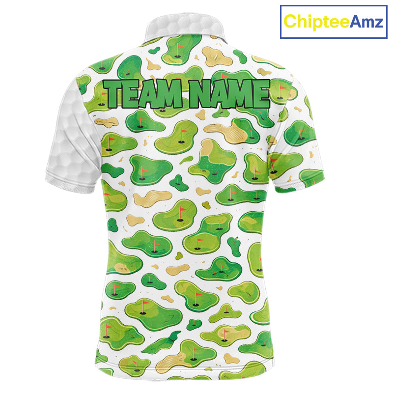 Personalized Mens Golf Polo Shirts Green Golf Courses Custom Name Golf Team Shirt, Golf Gifts NYN2880