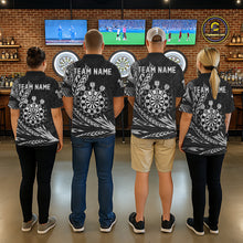 Load image into Gallery viewer, Personalized Black &amp; Silver Tribal Darts Polo &amp; Quarter-Zip Custom Dart Shirts For Women Dart Jerseys  NYN2886