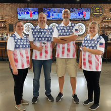 Load image into Gallery viewer, Custom American Flag Dart Shirts For Women Patriotic Dart Team Shirt Darter Outfits Attire NYN2888