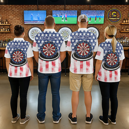 Custom American Flag Dart Shirts For Men Patriotic Dart Team Shirt Darter Outfits Attire NYN2888