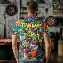 Load image into Gallery viewer, Male darts player wearing Cool Raccoon Dartboard Graffiti jersey during league and tournament matches