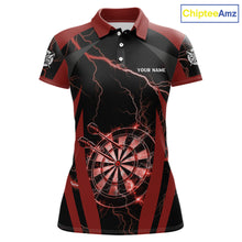 Load image into Gallery viewer, Custom Thunder Lightning Darts Polo &amp; 1/4 Zip Shirt For Women Red Darts Thunder Team Jerseys NYN2889