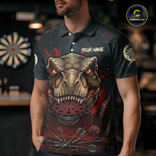 Load image into Gallery viewer, Red Splatter Grunge Dinosaur Darts Shirt For Men Custom Skeleton Horror Team Dart Jerseys NYN3118