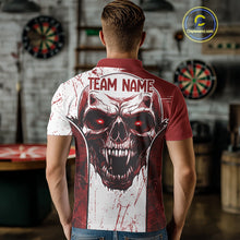 Load image into Gallery viewer, Personalized Eagle And Skull Grunge Red Dart Polo Shirts For Men, Dart Team Jerseys NYN0791