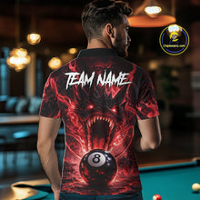 Load image into Gallery viewer, Dragon 3D Pool 8 Ball Men's Billiard Shirt Custom Red Flaming Billiard Team League Attire NYN2546