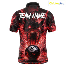 Load image into Gallery viewer, Dragon 3D Pool 8 Ball Men's Billiard Shirt Custom Red Flaming Billiard Team League Attire NYN2546