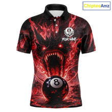 Load image into Gallery viewer, Dragon 3D Pool 8 Ball Men's Billiard Shirt Custom Red Flaming Billiard Team League Attire NYN2546