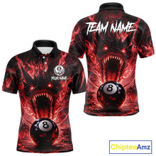 Load image into Gallery viewer, Dragon 3D Pool 8 Ball Men's Billiard Shirt Custom Red Flaming Billiard Team League Attire NYN2546
