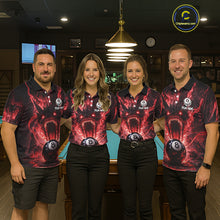 Load image into Gallery viewer, Dragon 3D Pool 8 Ball Men's Billiard Shirt Custom Red Flaming Billiard Team League Attire NYN2546