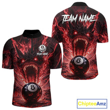 Load image into Gallery viewer, Dragon 3D Pool 8 Ball Men's Billiard Shirt Custom Red Flaming Billiard Team League Attire NYN2546