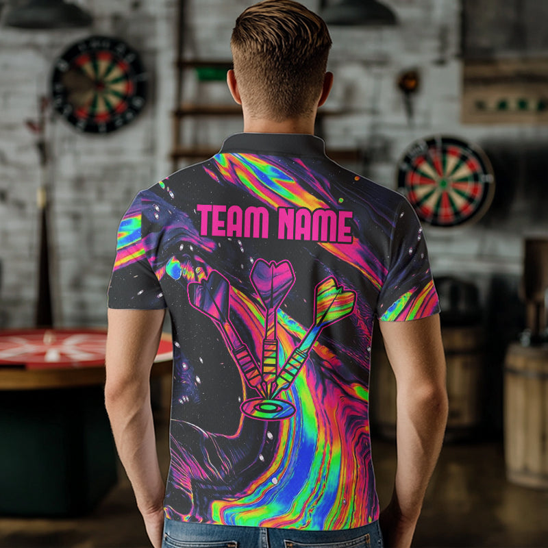 Colorful Psychedelic Skull Custom Dart Shirts For Men, Dart Team Jerseys NYN0020