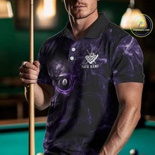 Load image into Gallery viewer, Purple Grim Reaper Billiard Shirts For Men Custom Smoke Skull Flame League Billiard Jerseys NYN2919