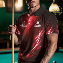 Load image into Gallery viewer, Black And Red 8 Ball Pool Billiard Shirts For Men Custom Lightning Pool Team Billiard Jersey NYN2925