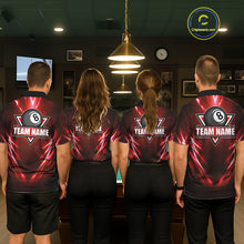 Load image into Gallery viewer, Black And Red 8 Ball Pool Billiard Shirts For Men Custom Lightning Pool Team Billiard Jersey NYN2925