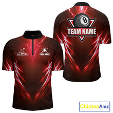 Load image into Gallery viewer, Black And Red 8 Ball Pool Billiard Shirts For Men Custom Lightning Pool Team Billiard Jersey NYN2925