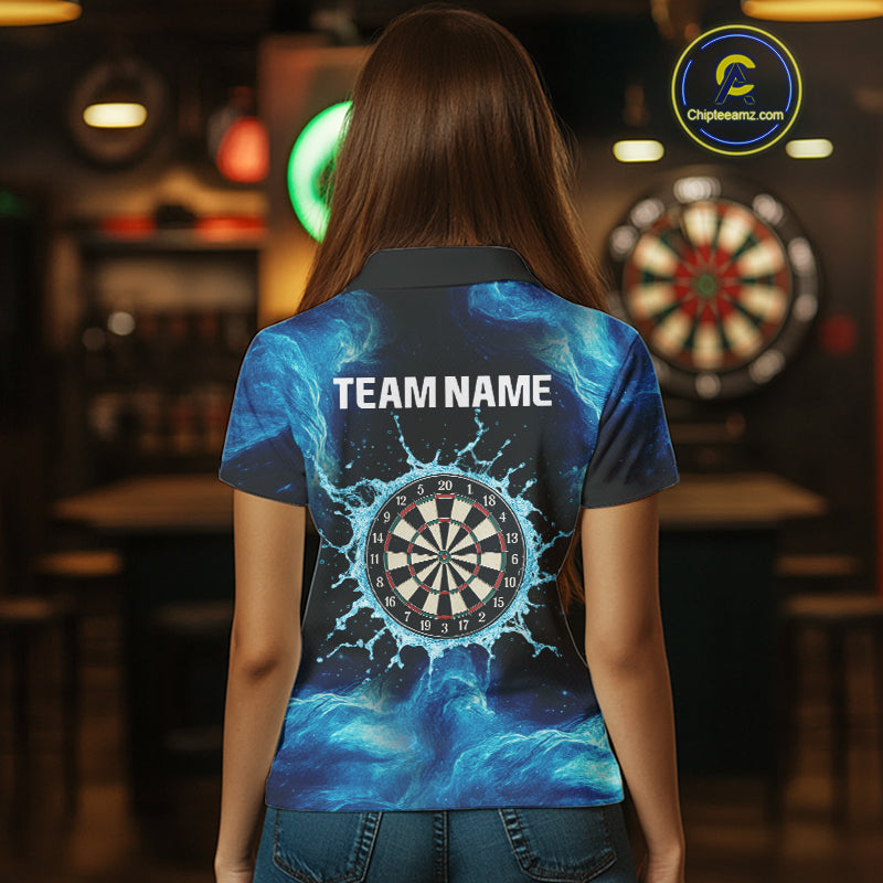 Dripping Water Dartboard Darts Shirt For Women - Name Personalization Darts Jersey NYN0348