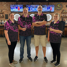 Load image into Gallery viewer, Black And Pink Flowers Smoke Butterflies Custom Men Darts Quarter-Zip Shirts Dart Team Jerseys NYN2261
