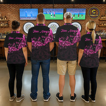 Load image into Gallery viewer, Black And Pink Flowers Smoke Butterflies Custom Men Darts Quarter-Zip Shirts Dart Team Jerseys NYN2261