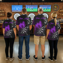 Load image into Gallery viewer, Custom Silver Butterfly Purple Smoking Grunge Dartboard Men Darts Polo Shirts Dart Jerseys NYN2268