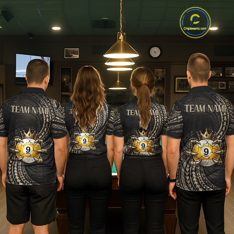 Tribal Pattern Billiard Shirts For Women Custom  Skull Crown 8 Ball And 9 Ball Billiard Team Jersey NYN3134
