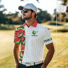 Load image into Gallery viewer, Custom Watermelon Golfer Funny Golf Team Outfits Watermelon Slices Golf Polo Golf Shirts For Men NYN3319