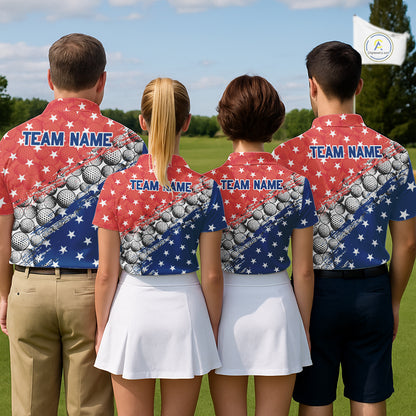 Red And Blue Grunge Golf Apparel Patriotic Mens Golf Polo Shirts, Golf Team Outfits NYN3321