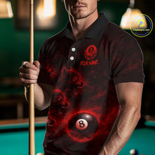 Load image into Gallery viewer, Horror Wolfs Red Flames Smoke Pool 8 Ball Men Billiard Shirt Custom Ball Billiard Team Attire NYN2562