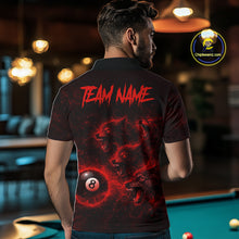 Load image into Gallery viewer, Horror Wolfs Red Flames Smoke Pool 8 Ball Men Billiard Shirt Custom Ball Billiard Team Attire NYN2562