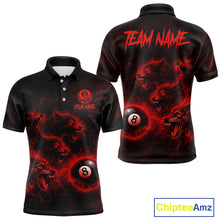 Load image into Gallery viewer, Horror Wolfs Red Flames Smoke Pool 8 Ball Men Billiard Shirt Custom Ball Billiard Team Attire NYN2562