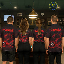 Load image into Gallery viewer, Horror Wolfs Red Flames Smoke Pool 8 Ball Men Billiard Shirt Custom Ball Billiard Team Attire NYN2562