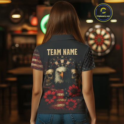 Personalized Eagle Darts Shirt - American Flag Patriotic Archery Jerseys For Women NYN1214