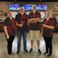 Load image into Gallery viewer, Red Grunge Roses Heart Dartboard Women Darts Valentine Shirt Custom Dart Quarter-Zip Couple Gifts NYN2573