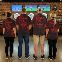 Load image into Gallery viewer, Red Grunge Roses Heart Dartboard Women Darts Valentine Shirt Custom Dart Quarter-Zip Couple Gifts NYN2573