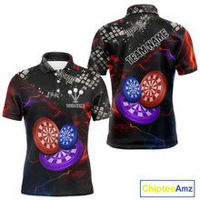 Load image into Gallery viewer, Colorful Thunder Dartboards Grunge Men's Darts Shirt - Custom Name &amp; Team Jersey | Opt1 NYN0634