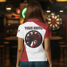 Load image into Gallery viewer, Personalized White-Red Dragon Dartboard Dart Shirts For Women Outfits Dart Team Jerseys NYN0033