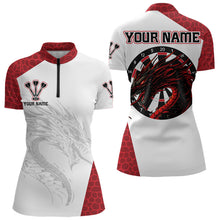 Load image into Gallery viewer, Personalized White-Red Dragon Dartboard Dart Shirts For Women Outfits Dart Team Jerseys NYN0033
