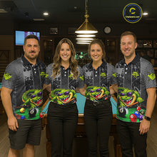 Load image into Gallery viewer, Personalized Funny Crocodile Plays Billiard Pool Shirt Custom 8 Ball Billiard Team Attire For Men NYN2953