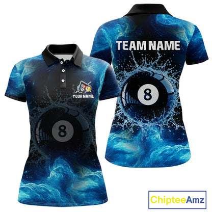 Personalized Ball 8 Billiard Polo & Quarter-Zip Shirt For Women 8 Ball Billiard Team Jersey NYN2310
