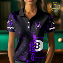 Load image into Gallery viewer, Purple Geometric Wolf 8 Ball Pool Claws Women Billiard Shirt Personalized Pool Balls Billiard Attire NYN2739