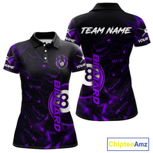 Load image into Gallery viewer, Purple Geometric Wolf 8 Ball Pool Claws Women Billiard Shirt Personalized Pool Balls Billiard Attire NYN2739